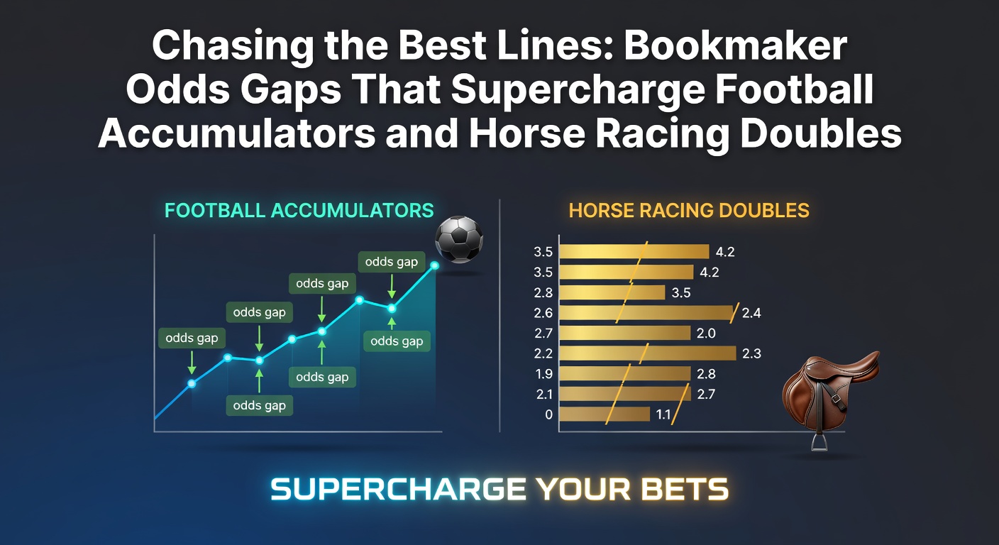 Graph showing varying bookmaker odds for a football match accumulator, highlighting price discrepancies across multiple selections