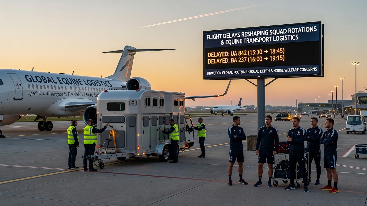 Horse transport aircraft and football team logistics coordination