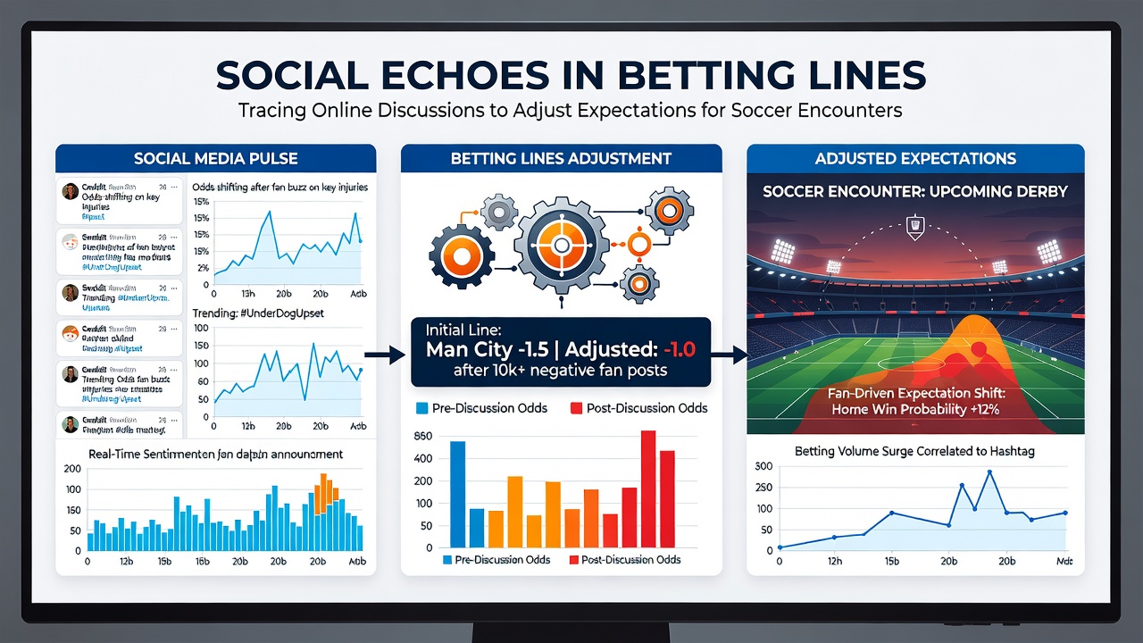 Analysts reviewing social media analytics dashboards alongside betting line graphs for football and racing events
